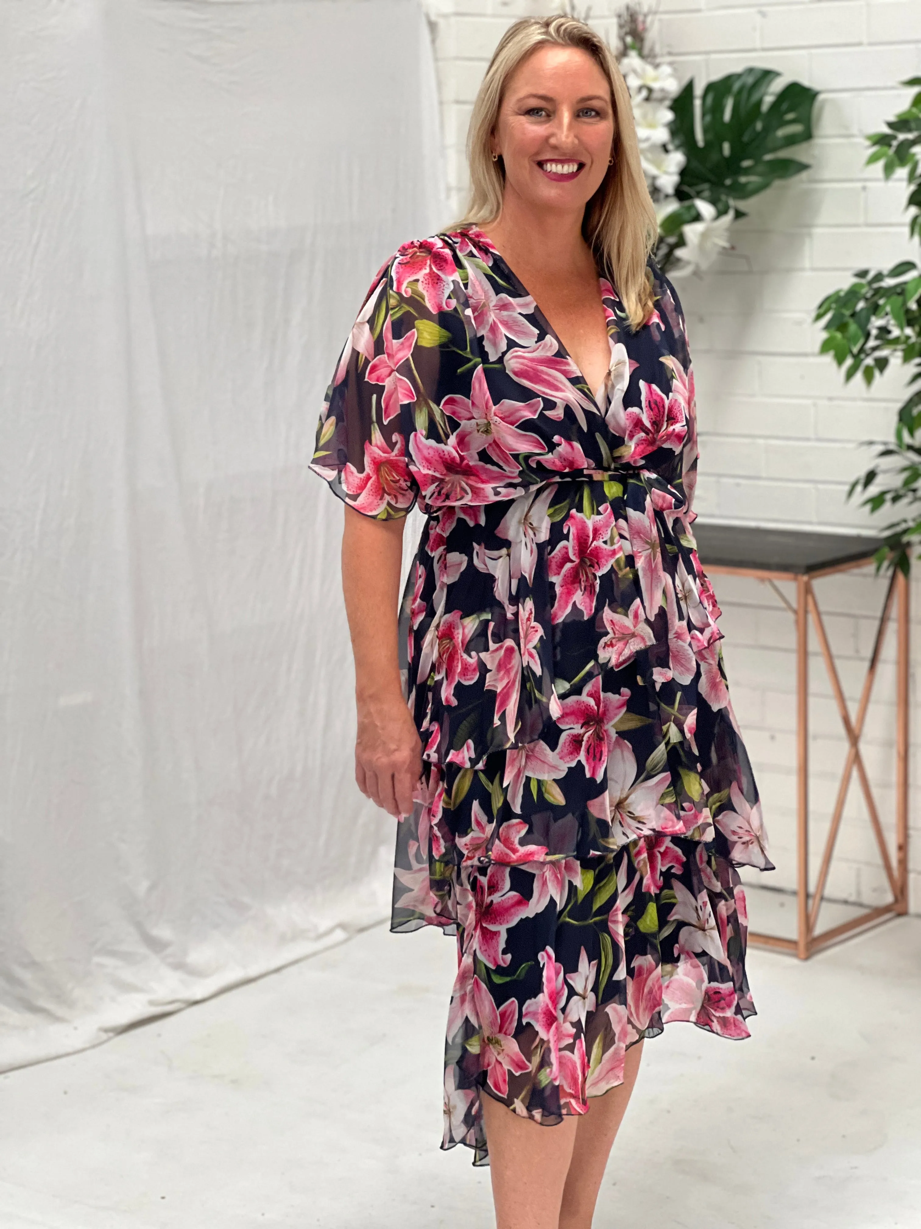 Harper Navy Floral Dress