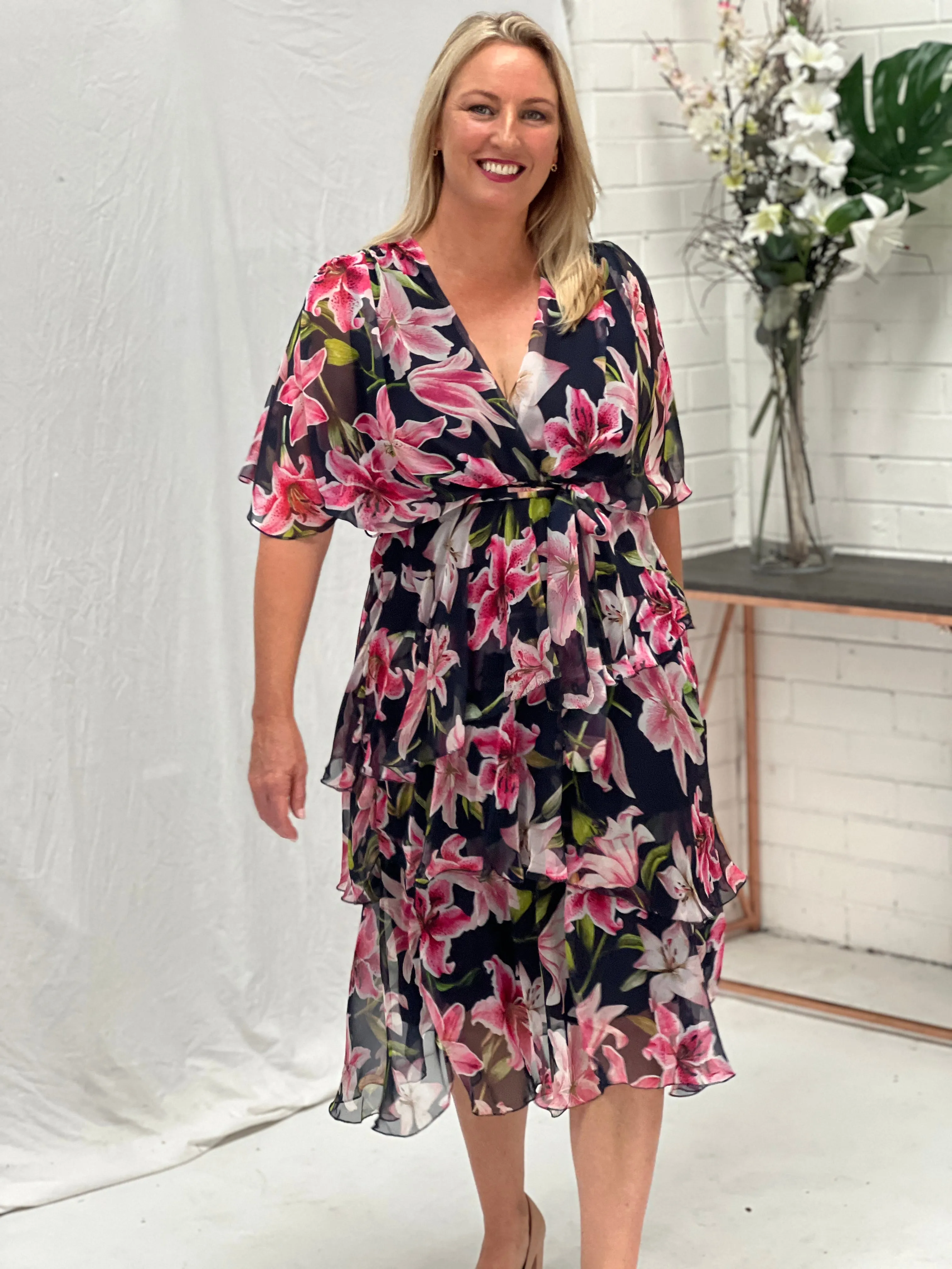 Harper Navy Floral Dress