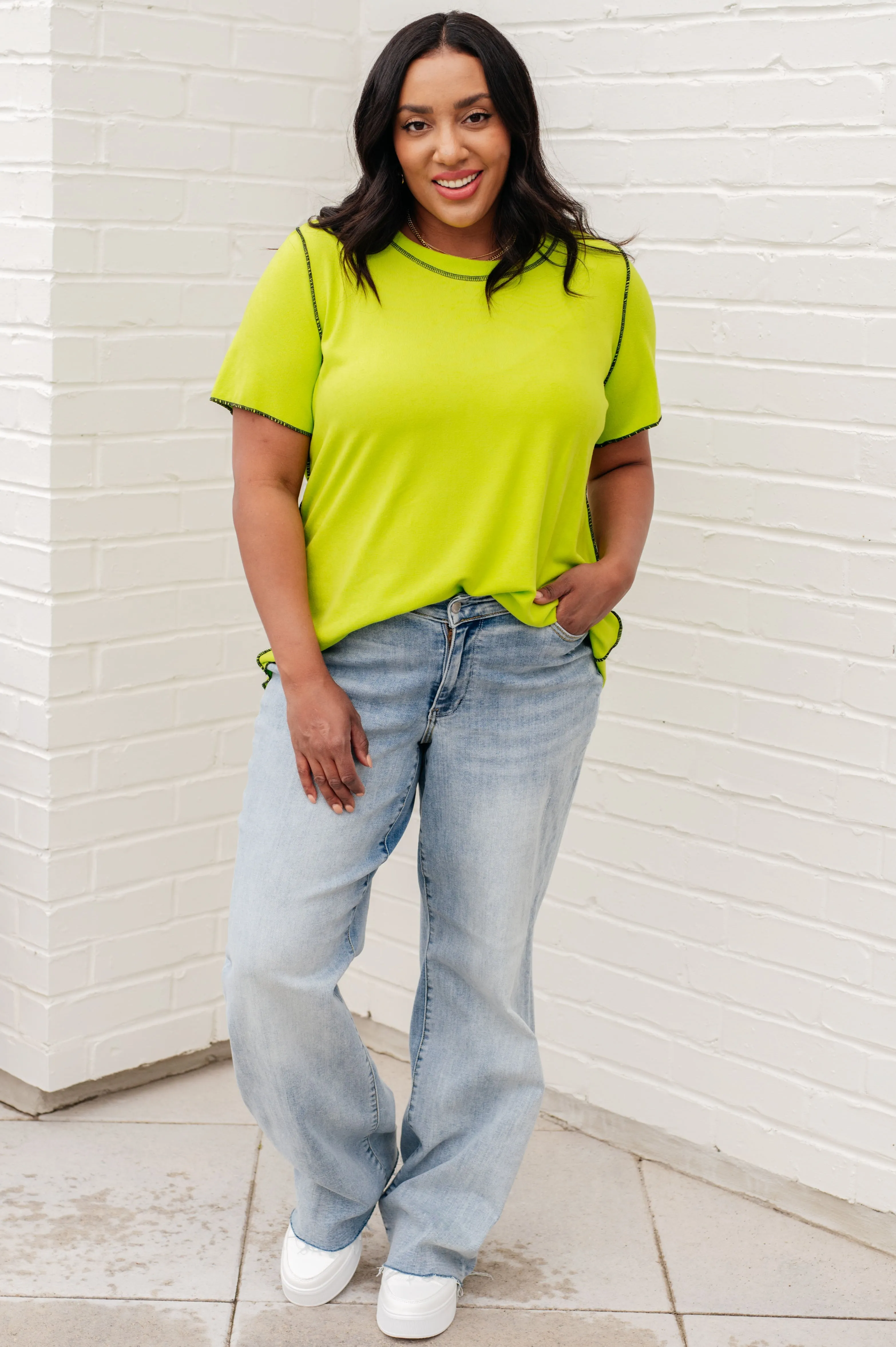 Hazel Blues® |  Lemons and Limes Contrast Top