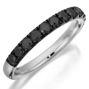 Henri Daussi Black Diamond Pave Band