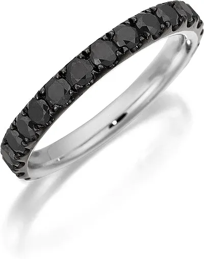 Henri Daussi Black Diamond Pave Band