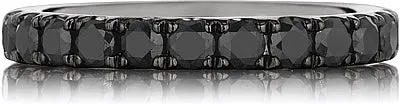Henri Daussi Black Diamond Pave Band