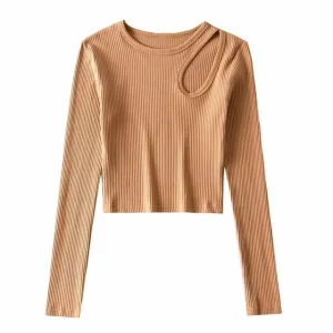 Hollow Knitted T Shirts Tops Women