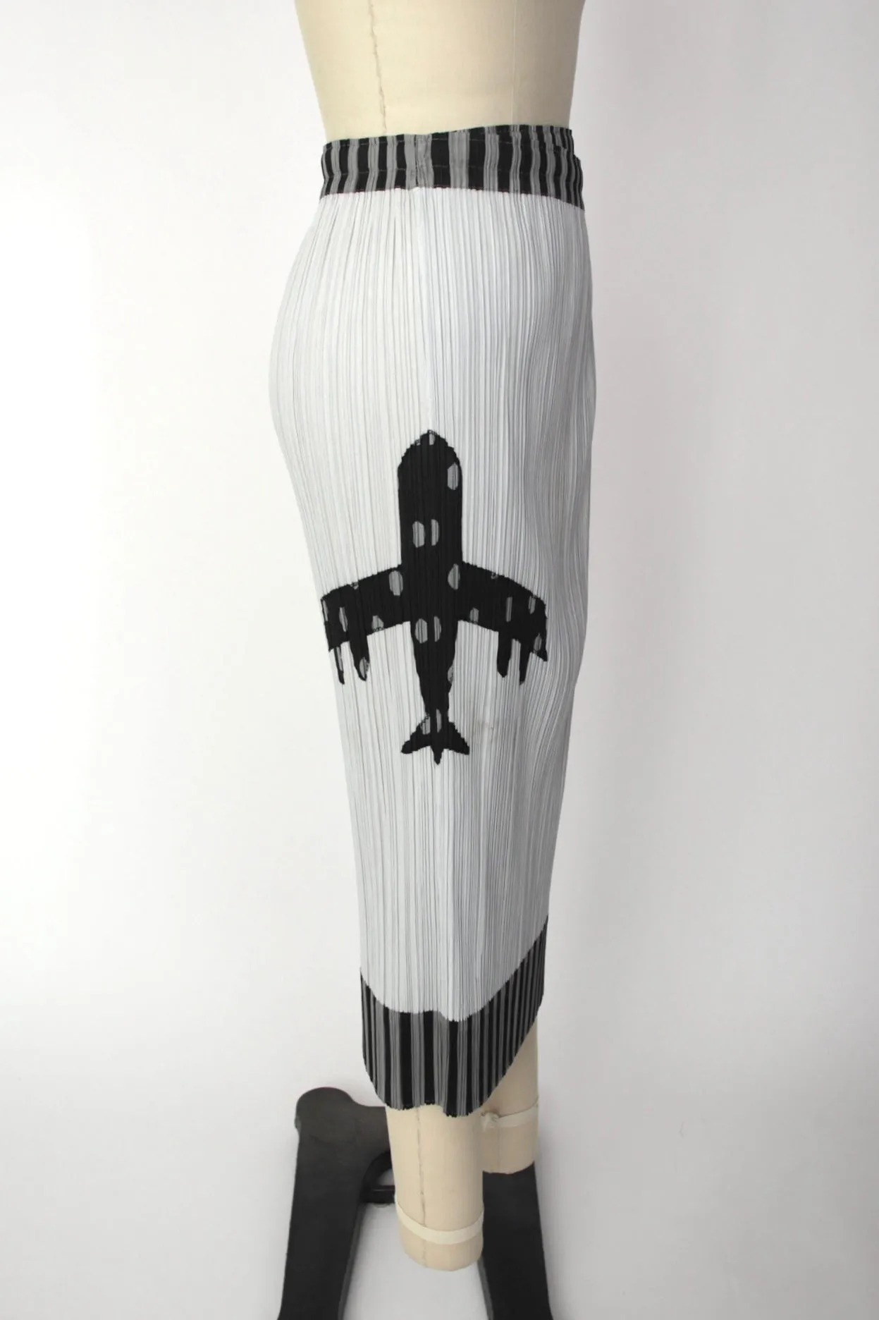 Issey Miyake Pleats Please Airplane Appliqué Skirt