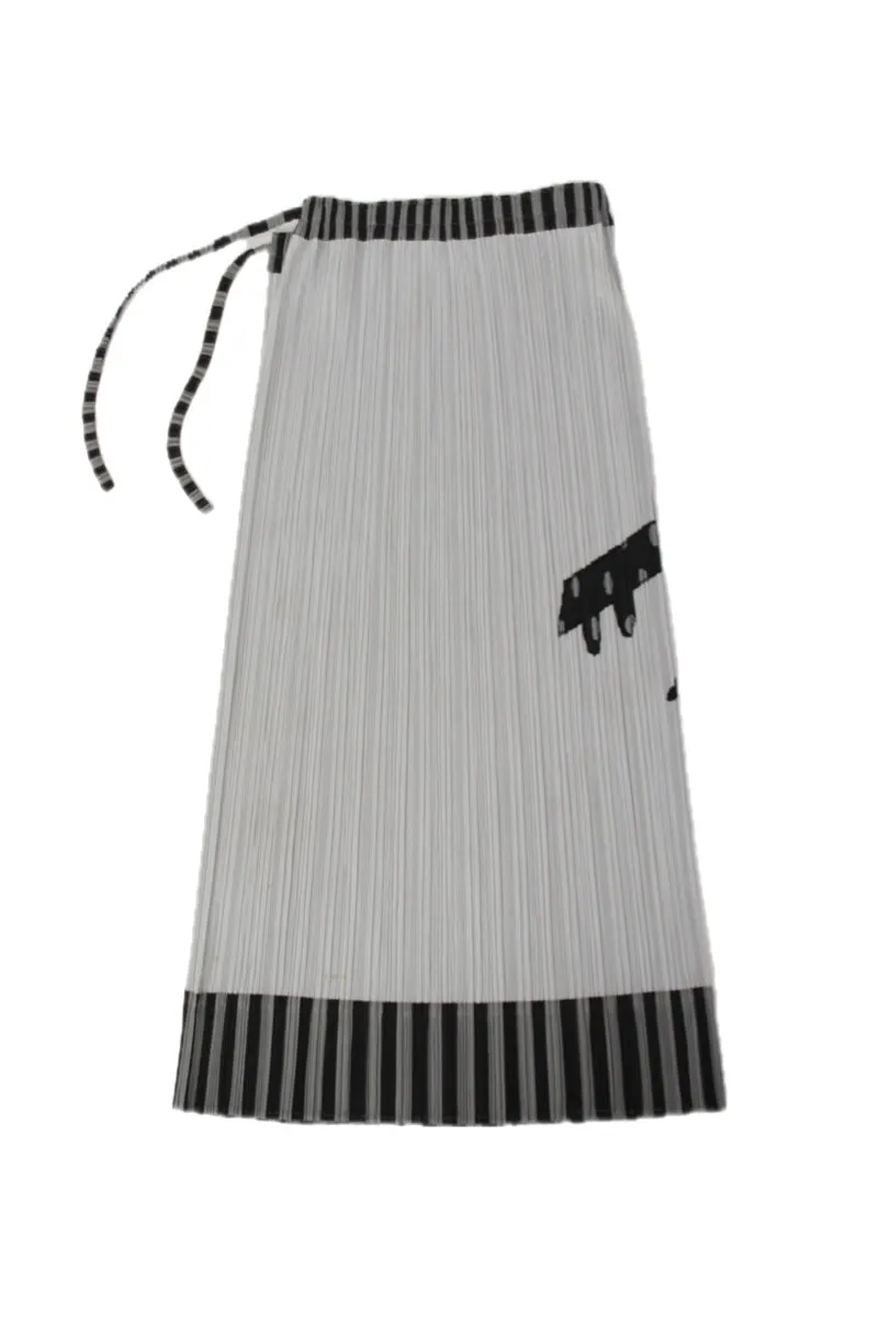Issey Miyake Pleats Please Airplane Appliqué Skirt