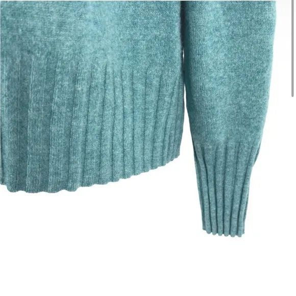 J CREW Cashmere Mockneck Sweater Womens XS Teal Green