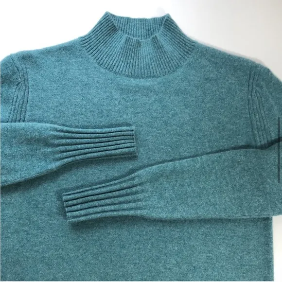 J CREW Cashmere Mockneck Sweater Womens XS Teal Green