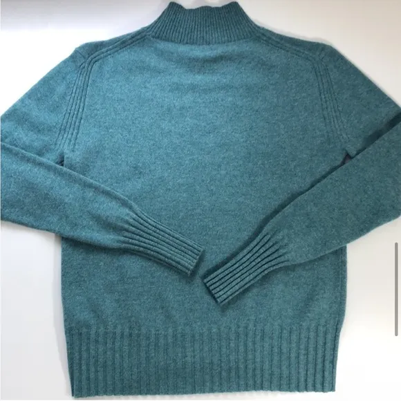 J CREW Cashmere Mockneck Sweater Womens XS Teal Green