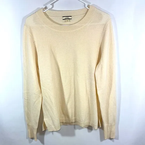 J. Crew Cream Cashmere Sweater Size Large