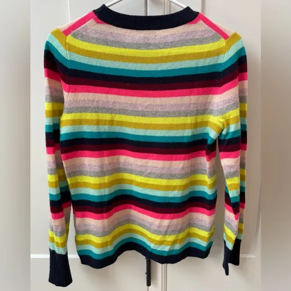 J. Crew small cashmere Long-sleeve everyday crewneck sweater multistripe