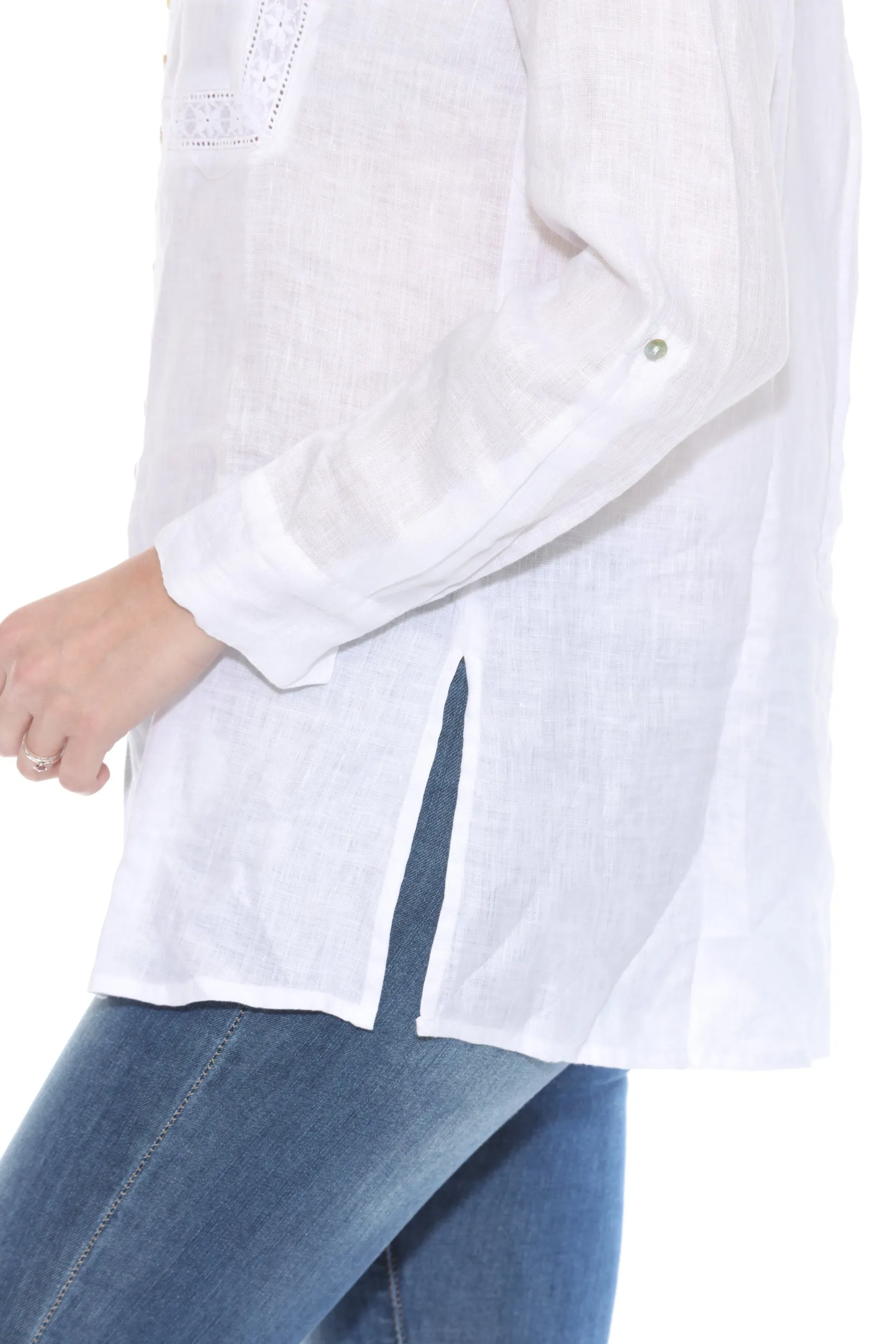 Johnny Was Calme Button-Down Linen Shirt O21071 *