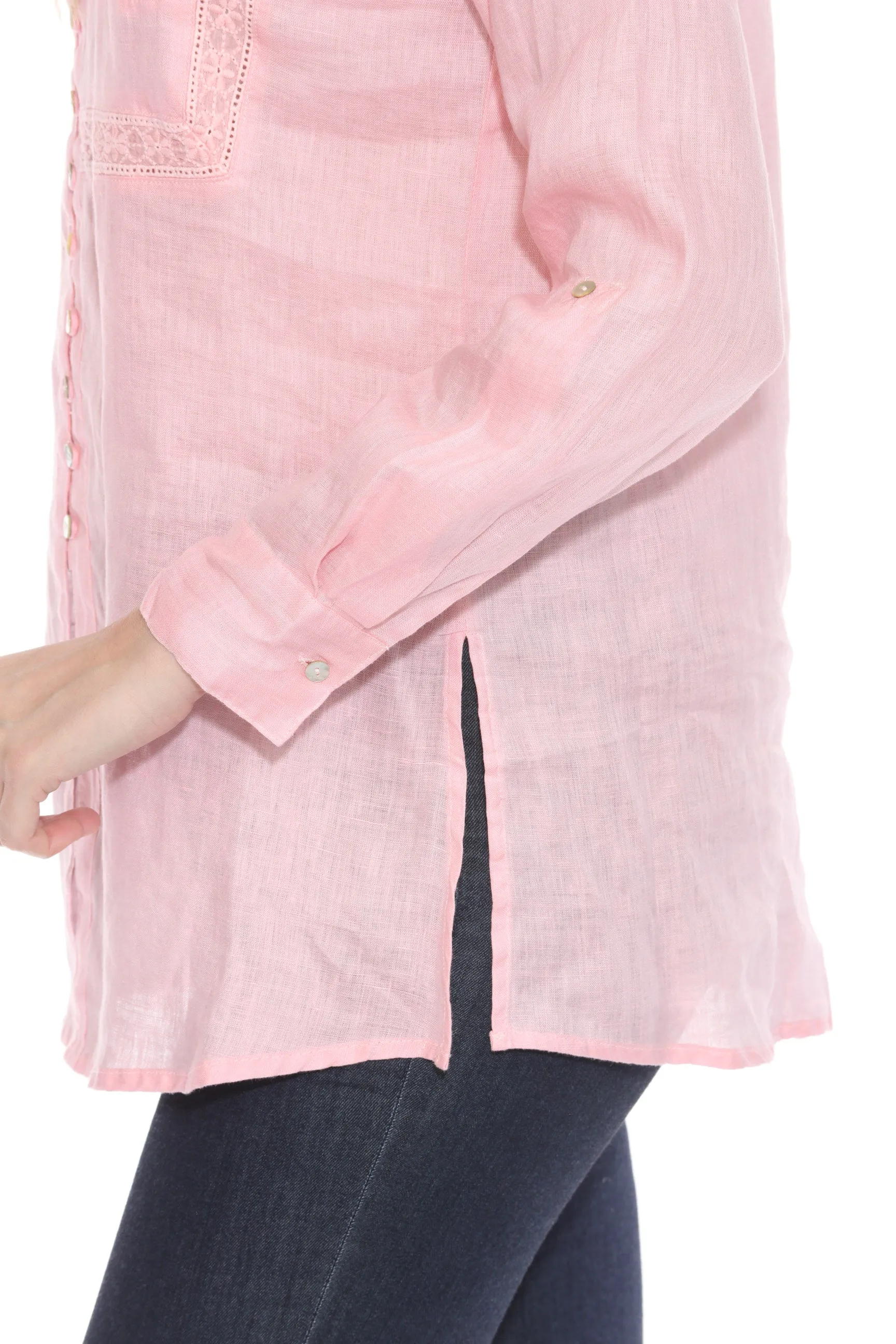 Johnny Was Calme Button-Down Linen Shirt O21071 *