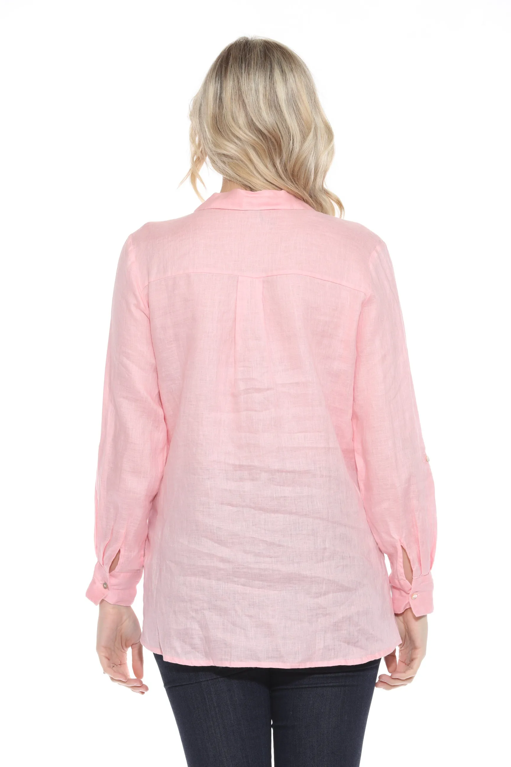 Johnny Was Calme Button-Down Linen Shirt O21071 *