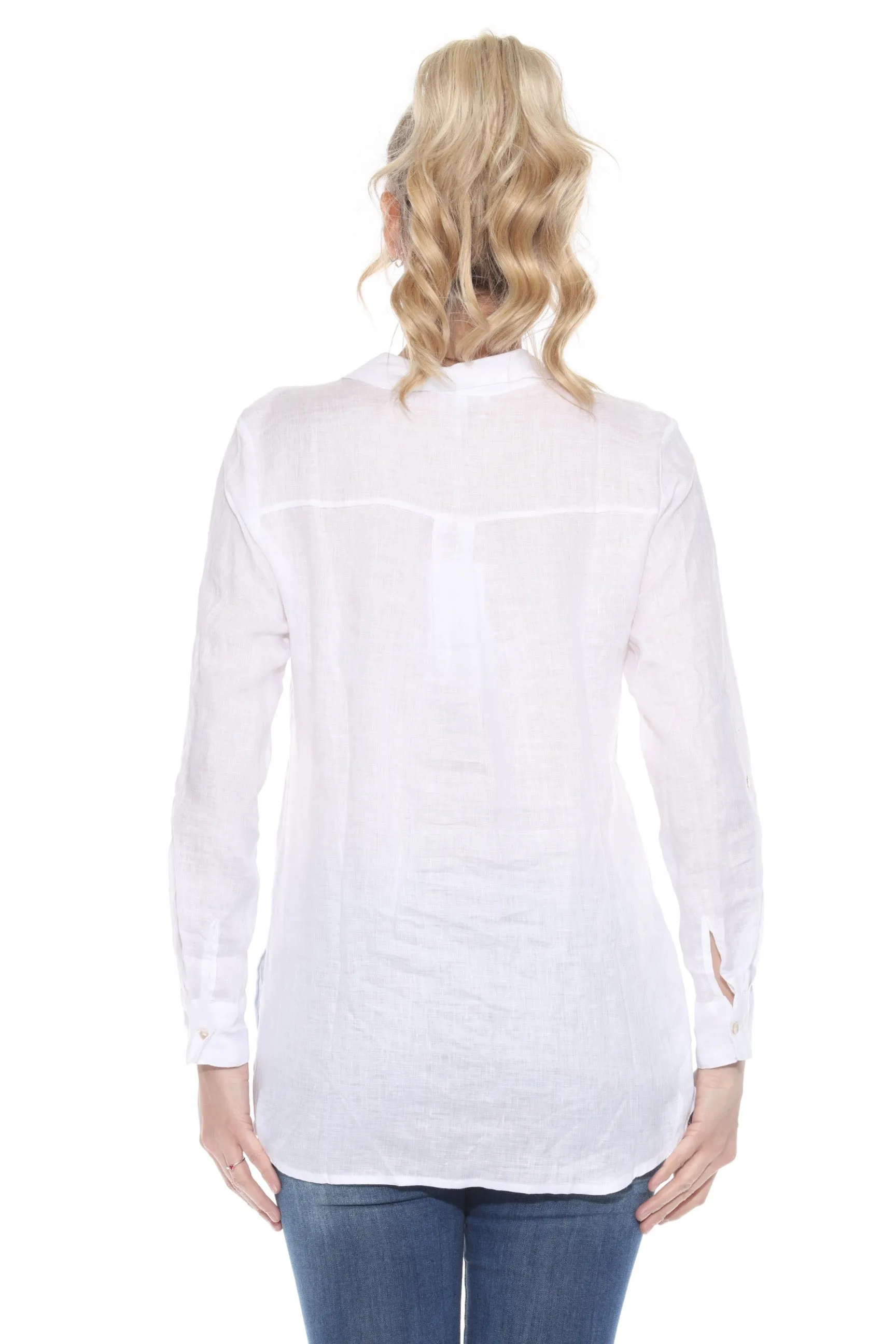 Johnny Was Calme Button-Down Linen Shirt O21071 *