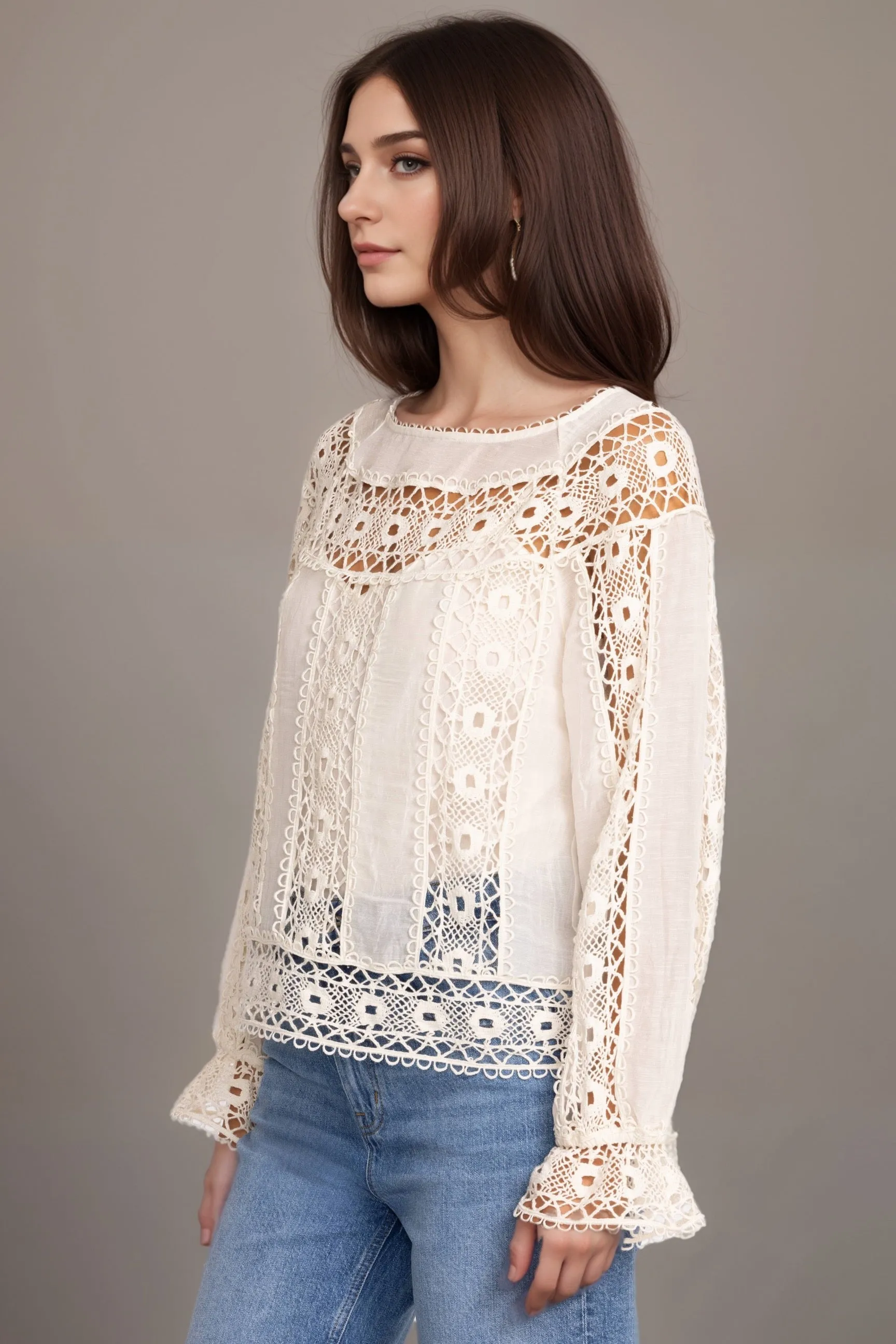 Johnny Was Jade Danila Lace Blouse L10124 *