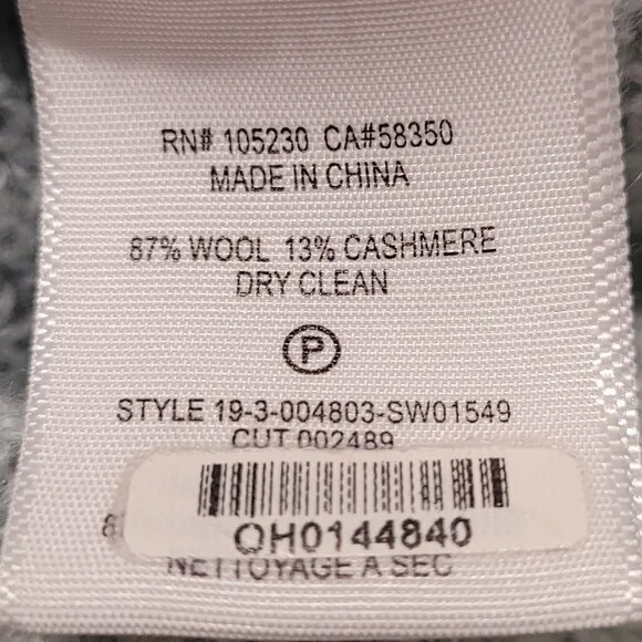JOIE Braided Ribbed Knit Cashmere Wool Crop Sweater Tiffany Green S Small