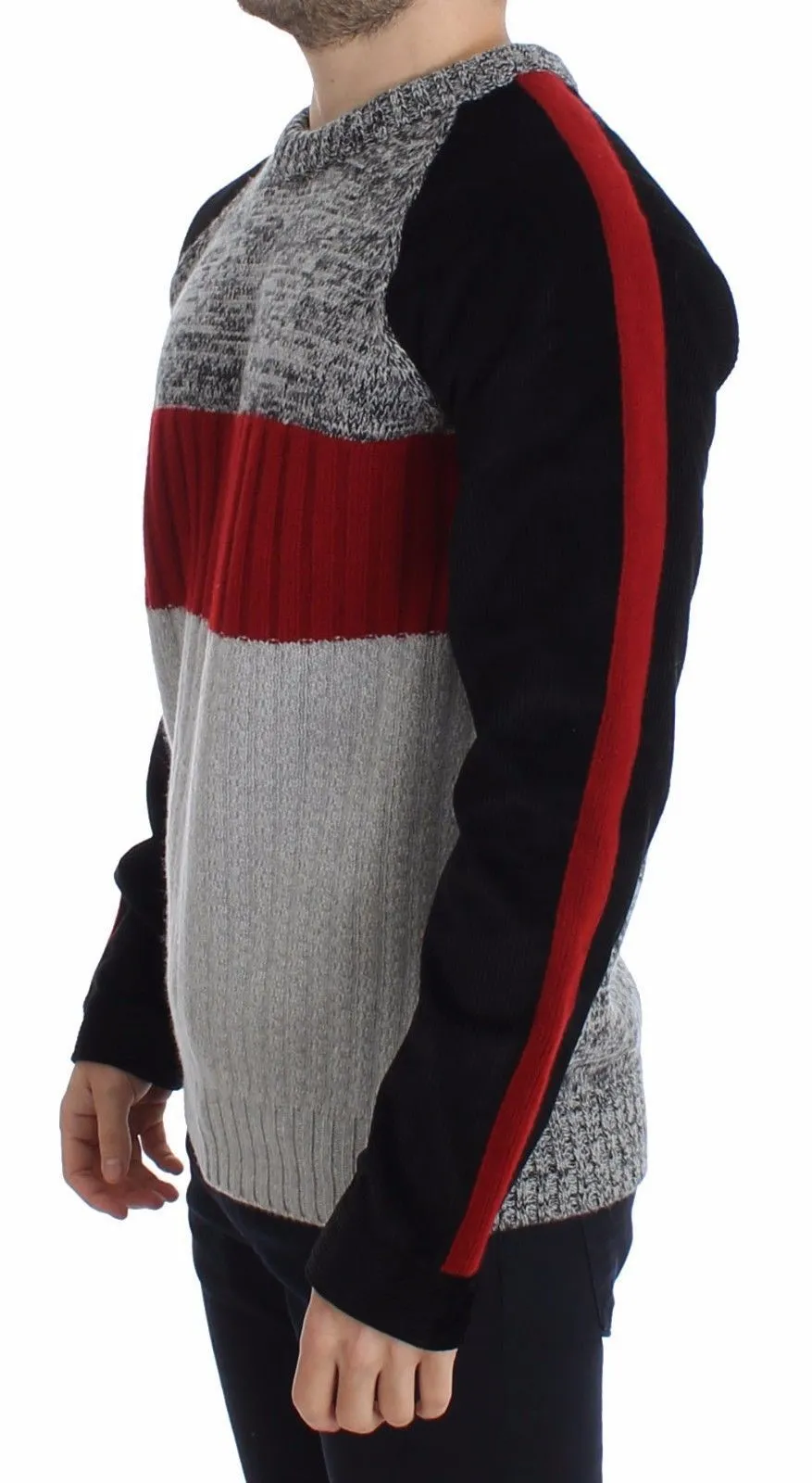 Knitted Wool Cashmere Crewneck Sweater Pullover