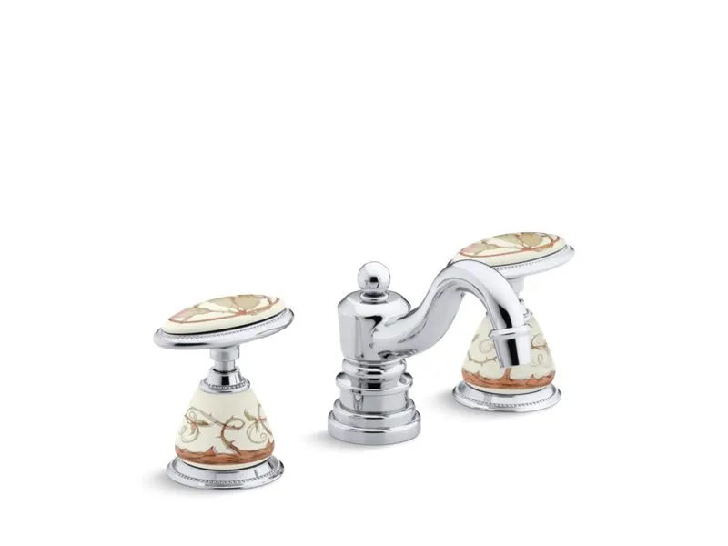 KOHLER K-258-BR Briar Rose Antique Ceramic handle insets and skirts for bathroom sink faucets