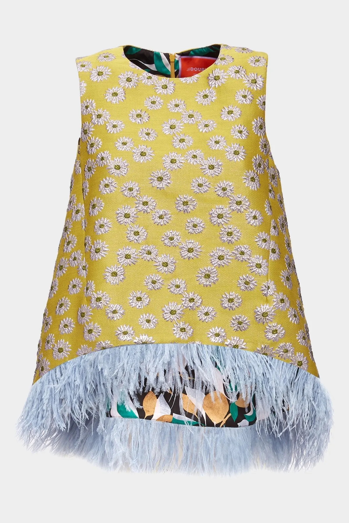 La Scala Top with Feathers in Margarita