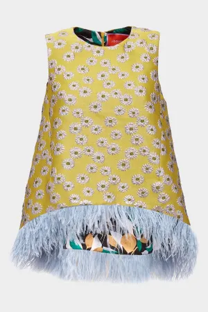 La Scala Top with Feathers in Margarita