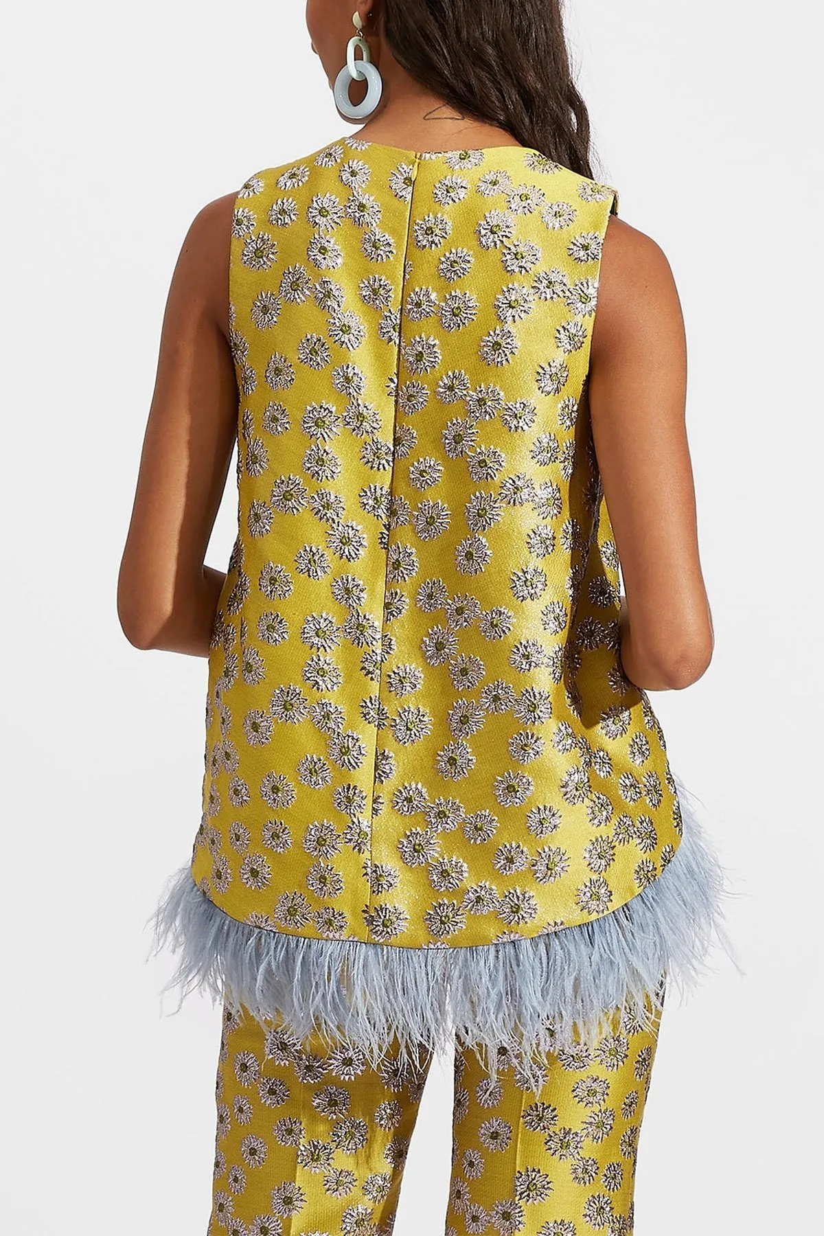 La Scala Top with Feathers in Margarita