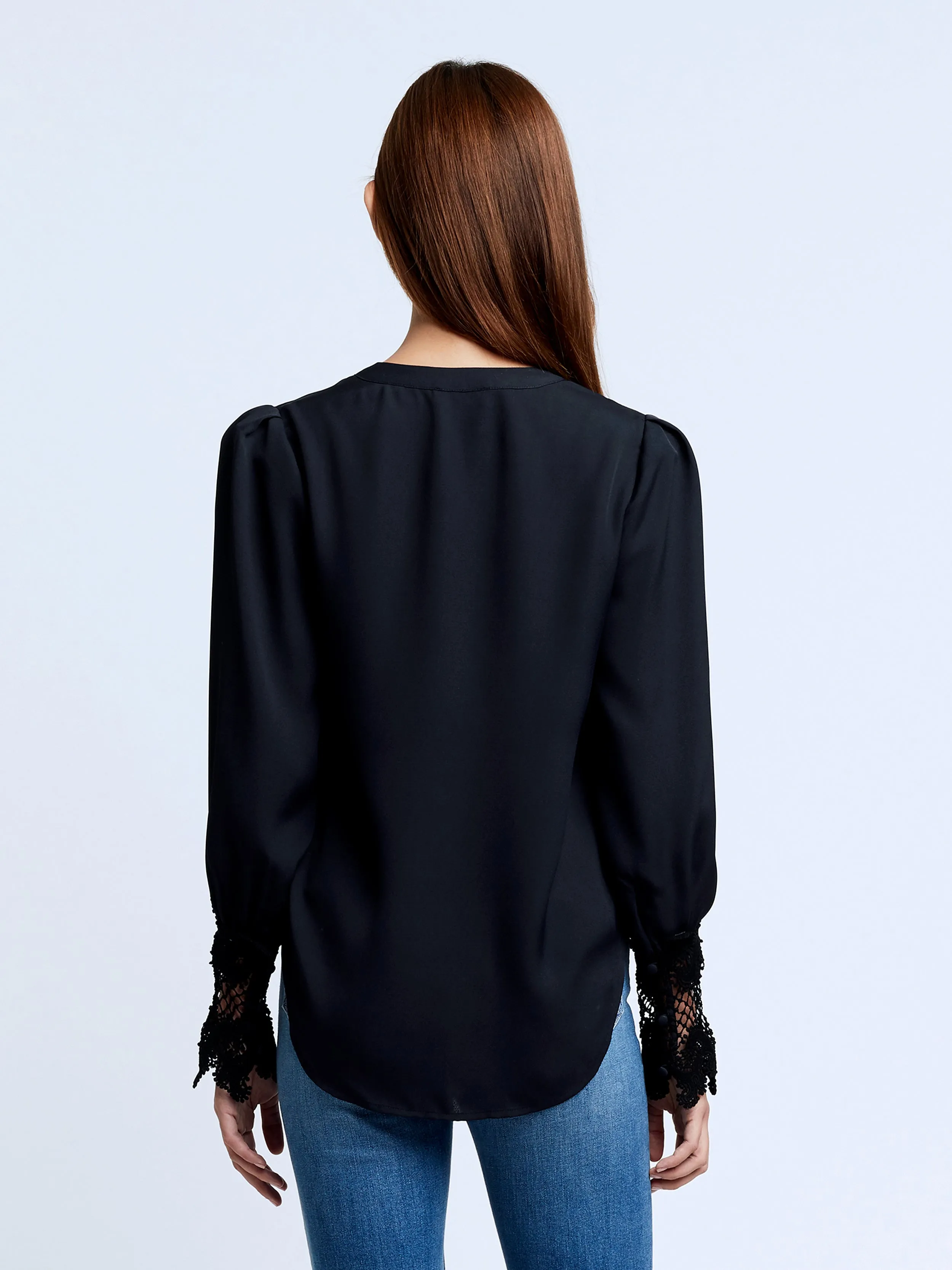 L'AGENCE AVA LACE CUFF BLOUSE