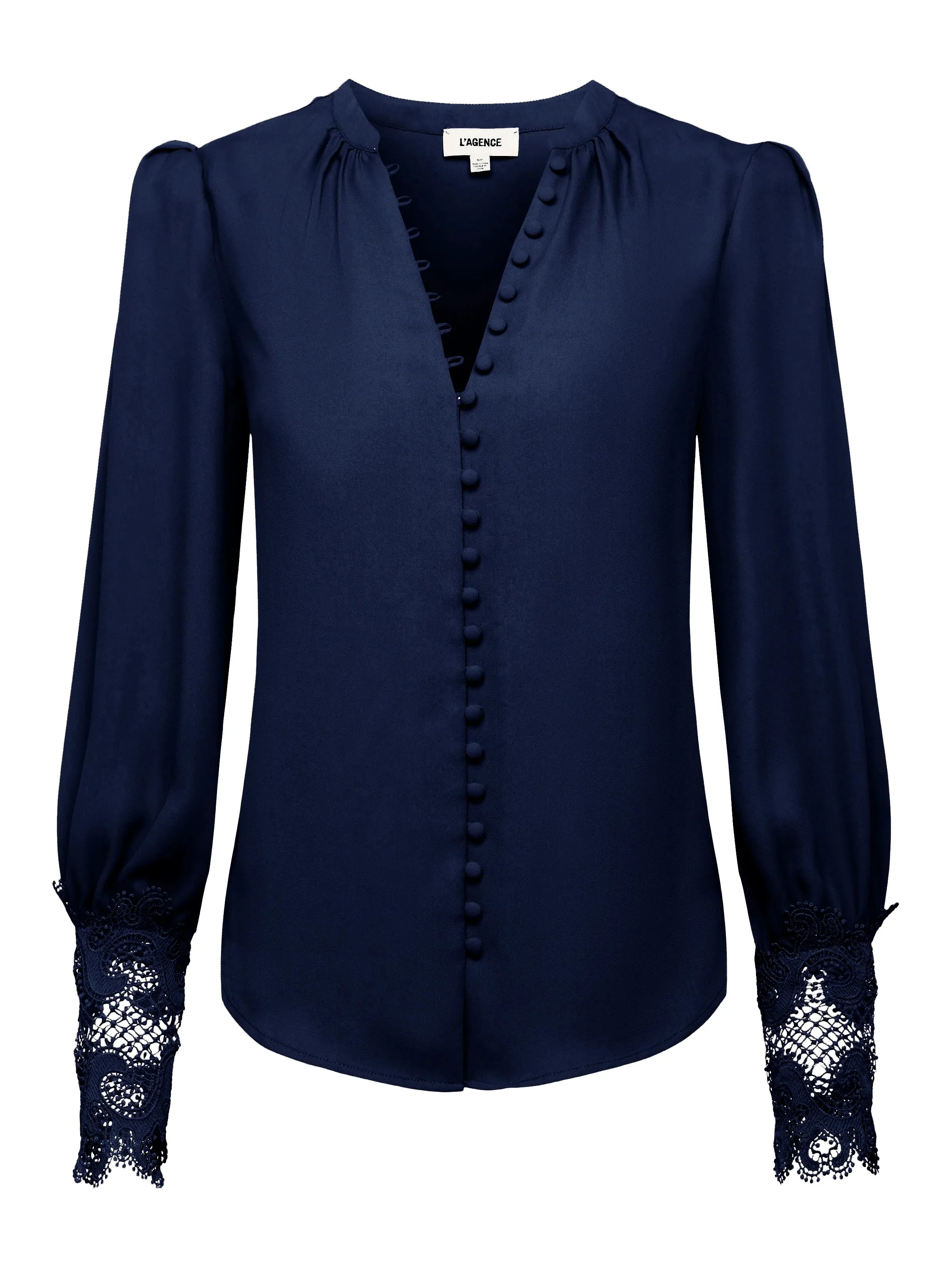 L'AGENCE AVA LACE CUFF BLOUSE