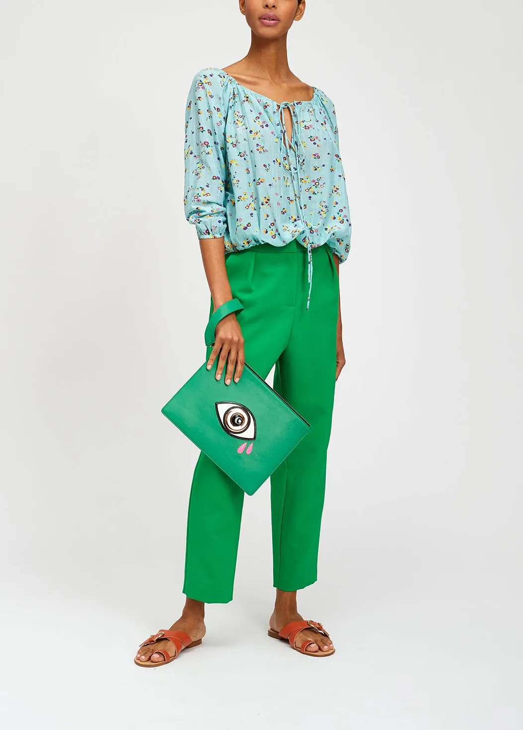 Light blue floral blouse