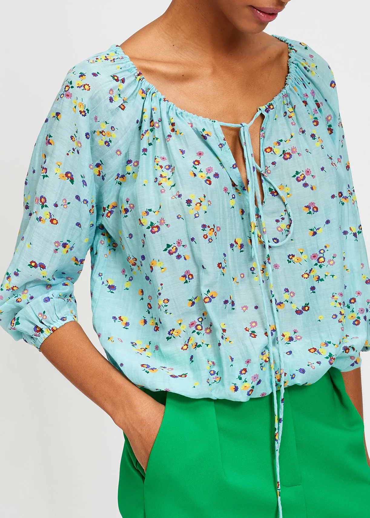 Light blue floral blouse