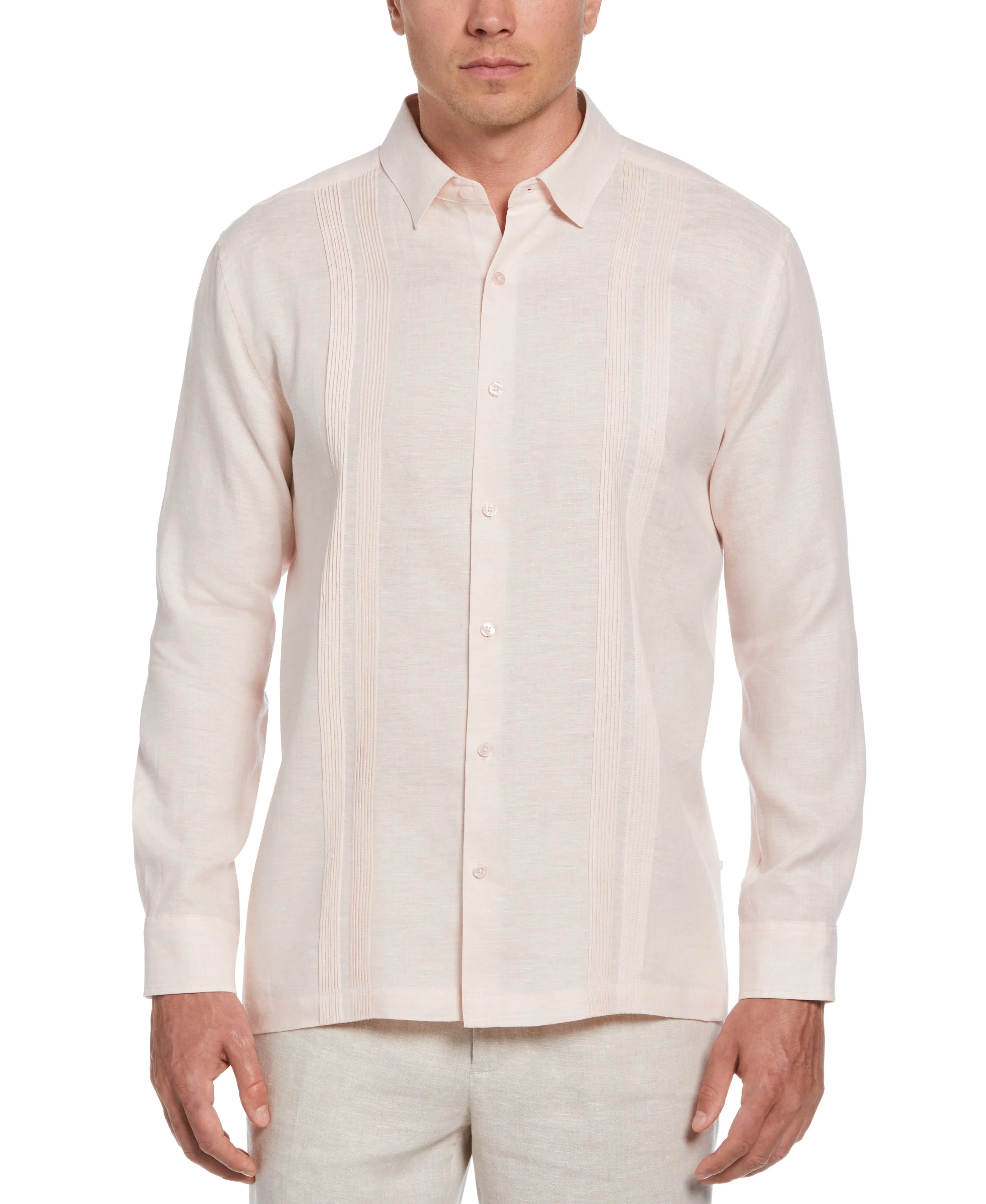 Linen Multi-Tuck Guayabera Shirt
