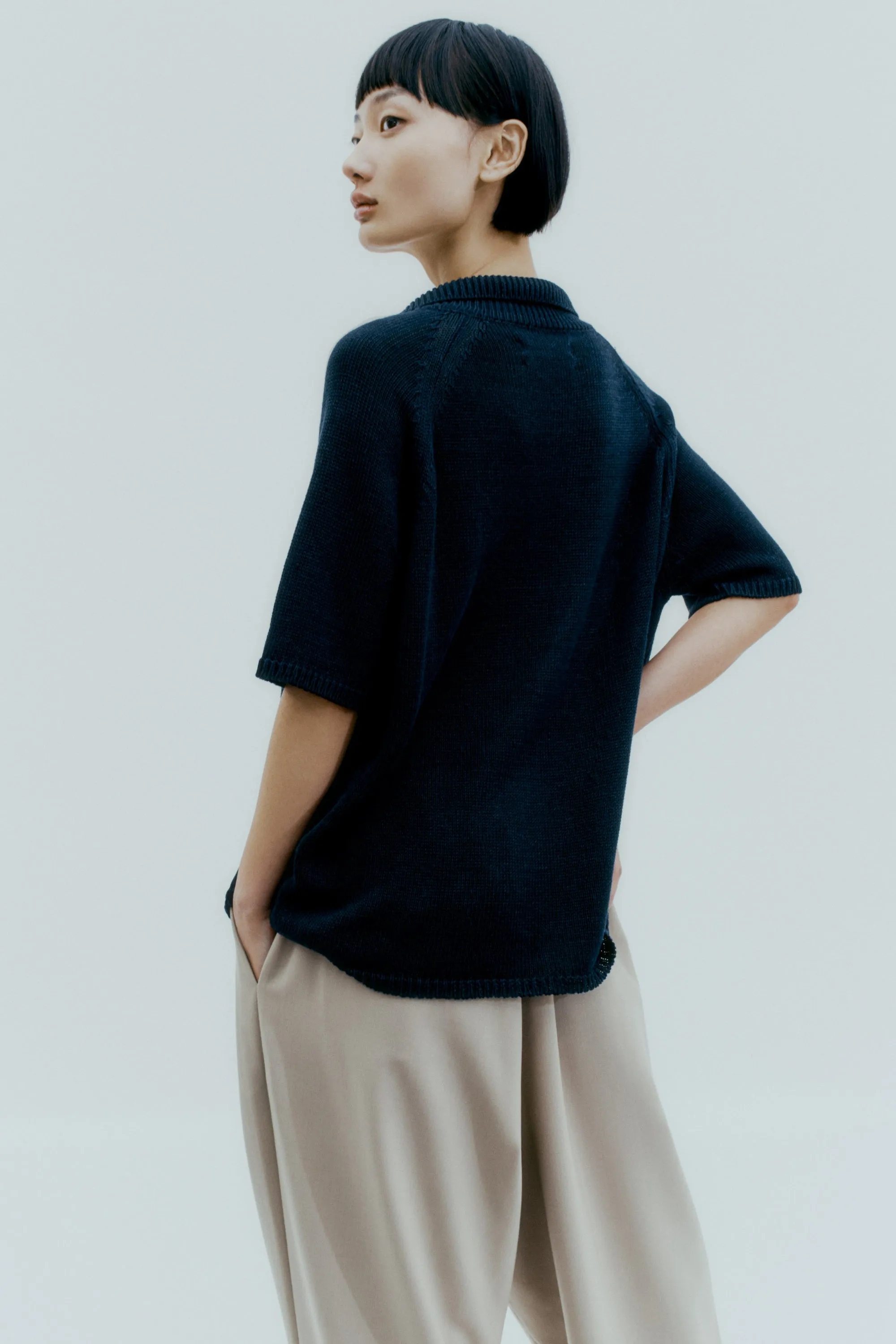 Linen Polo, Black