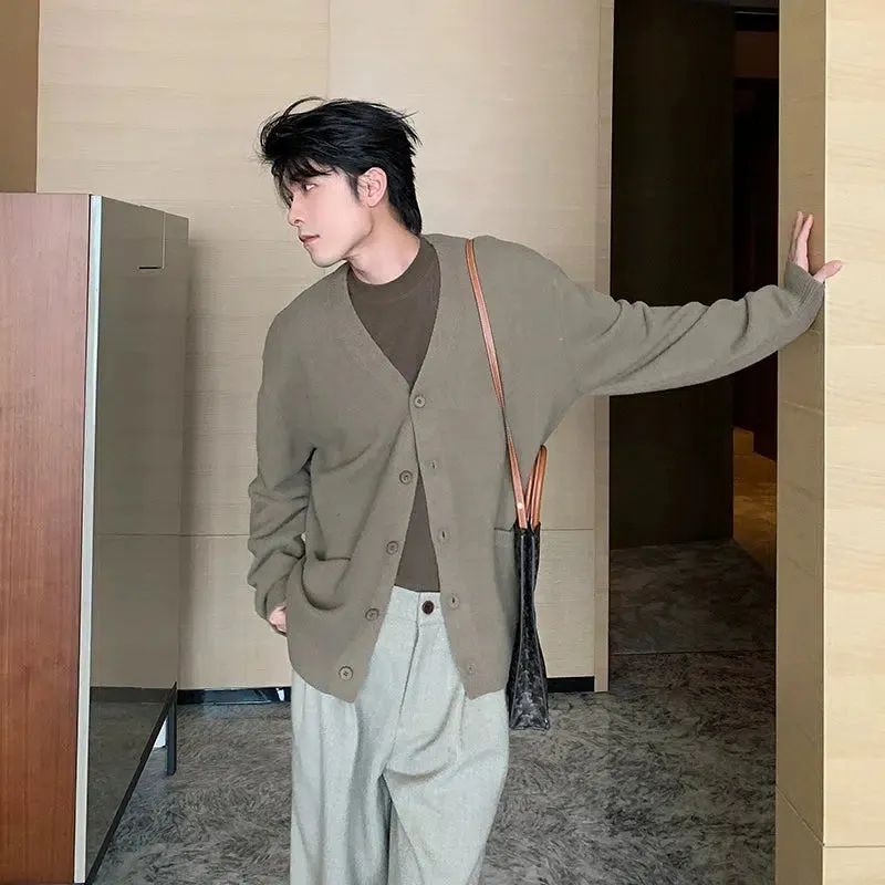 Loose Fit Button Front Knit Cardigan