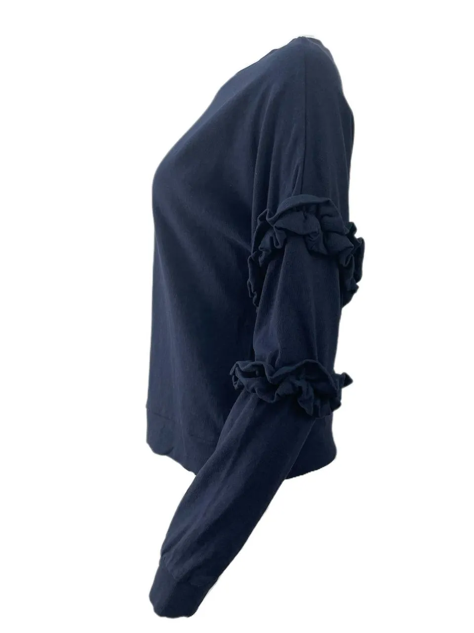 LOST IN LUNAR Women's Navy Cheap Thrills Knit Cotton Sweatshirt Size US 4 NWT