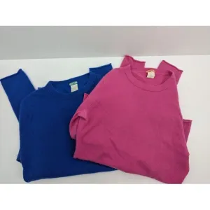 LOT OF 2 - J. Crew Women's 100% Cashmere Crewneck Sweaters, Pink Blue, Small