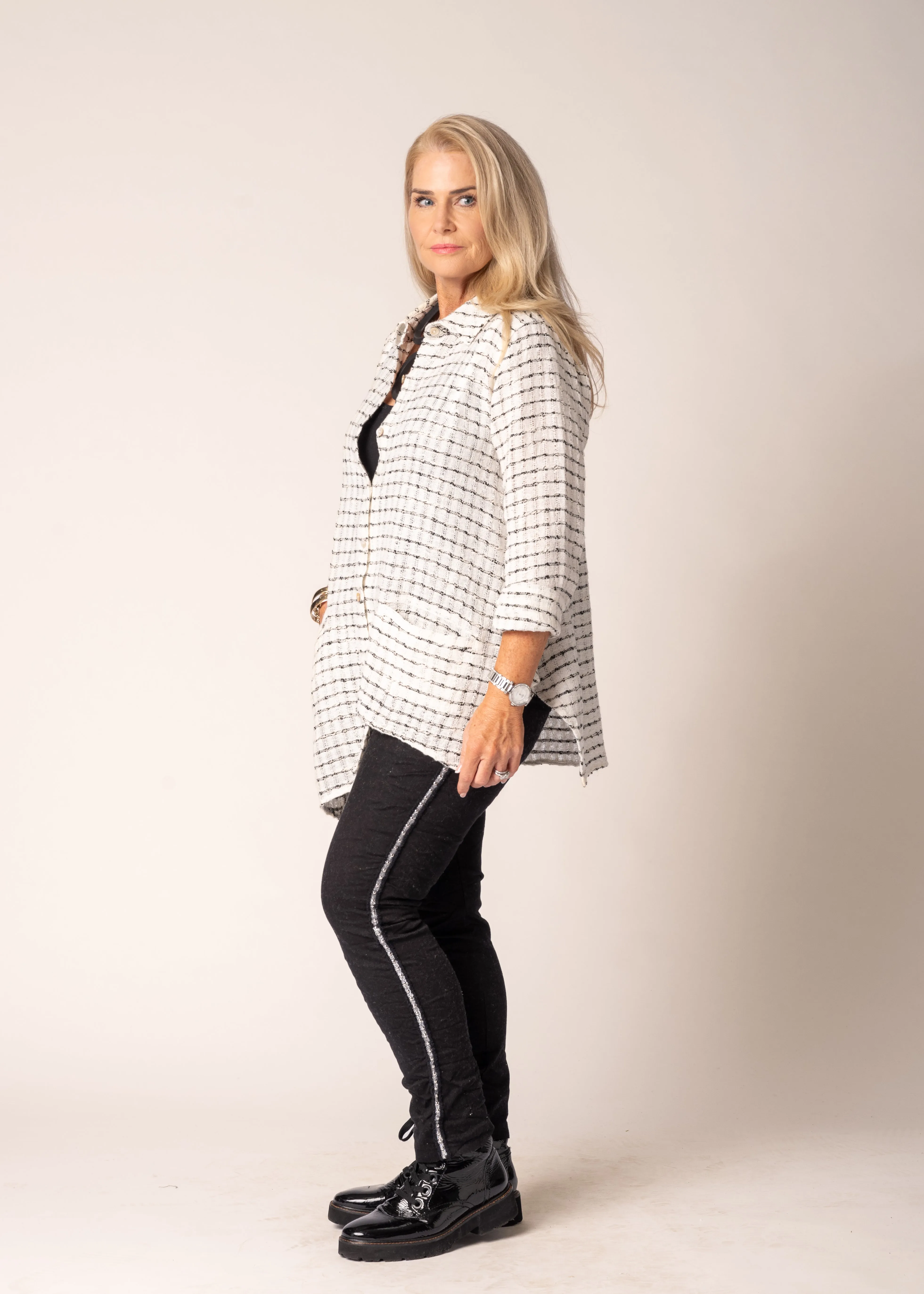 Lucienne Linen Top in Cream