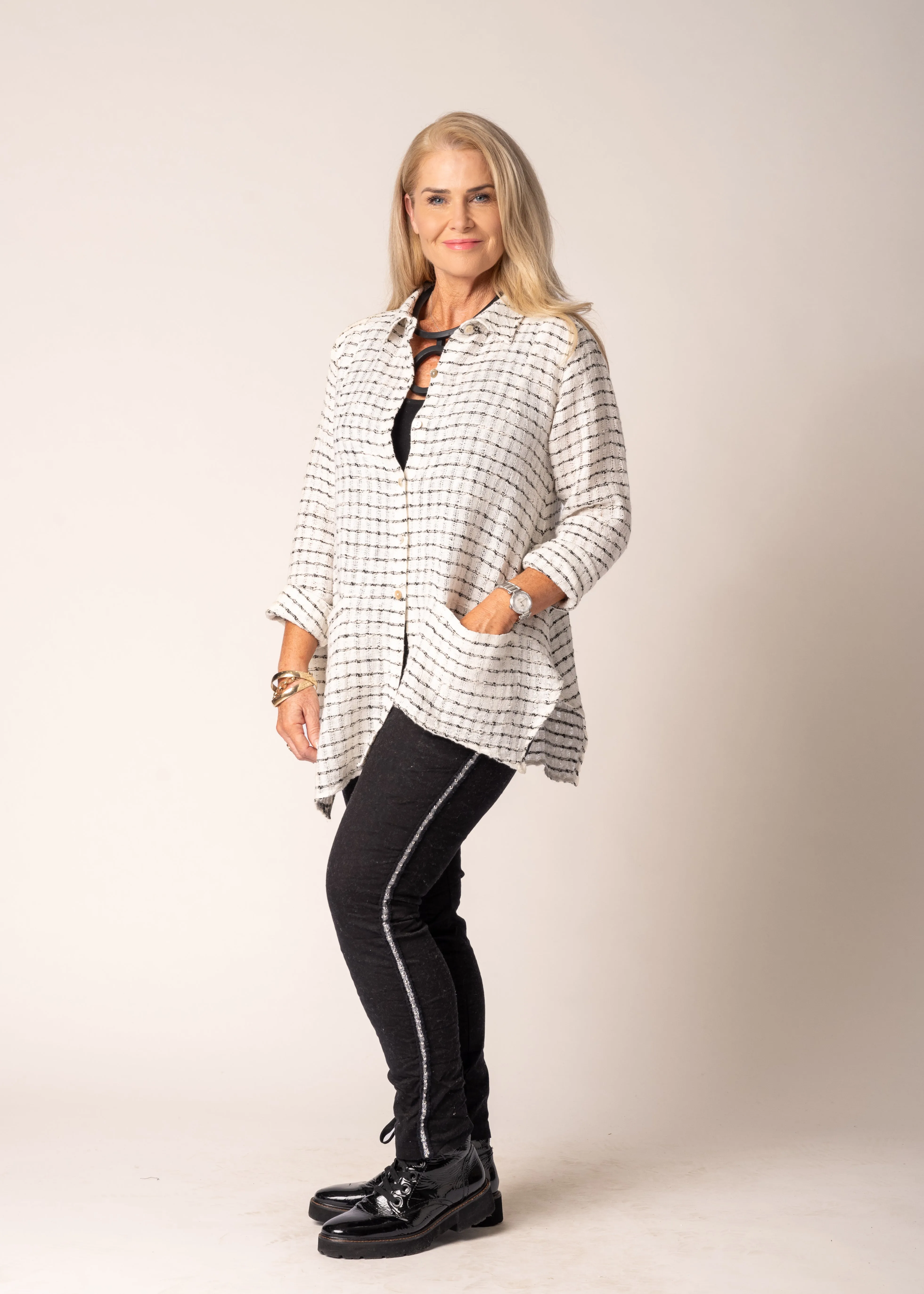 Lucienne Linen Top in Cream