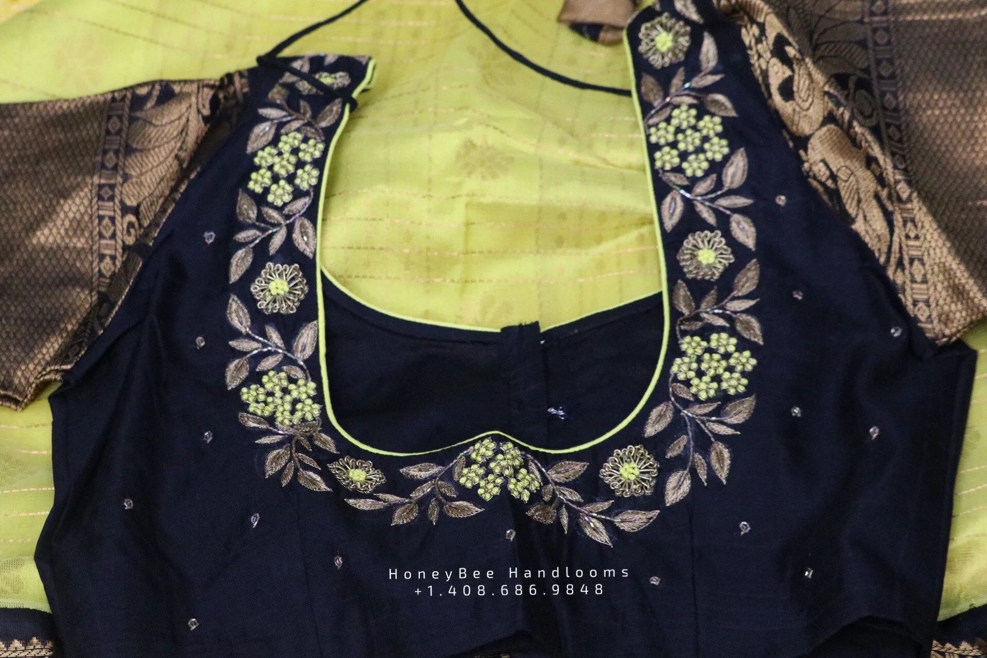 Lyte Weight Pattu Saree blouse -Pattu Blouse -Kuppadam Tissue Pattu Saree blouse -Saree Blouse -Yellow Saree Blouse -Black Blouse-Silk Saree
