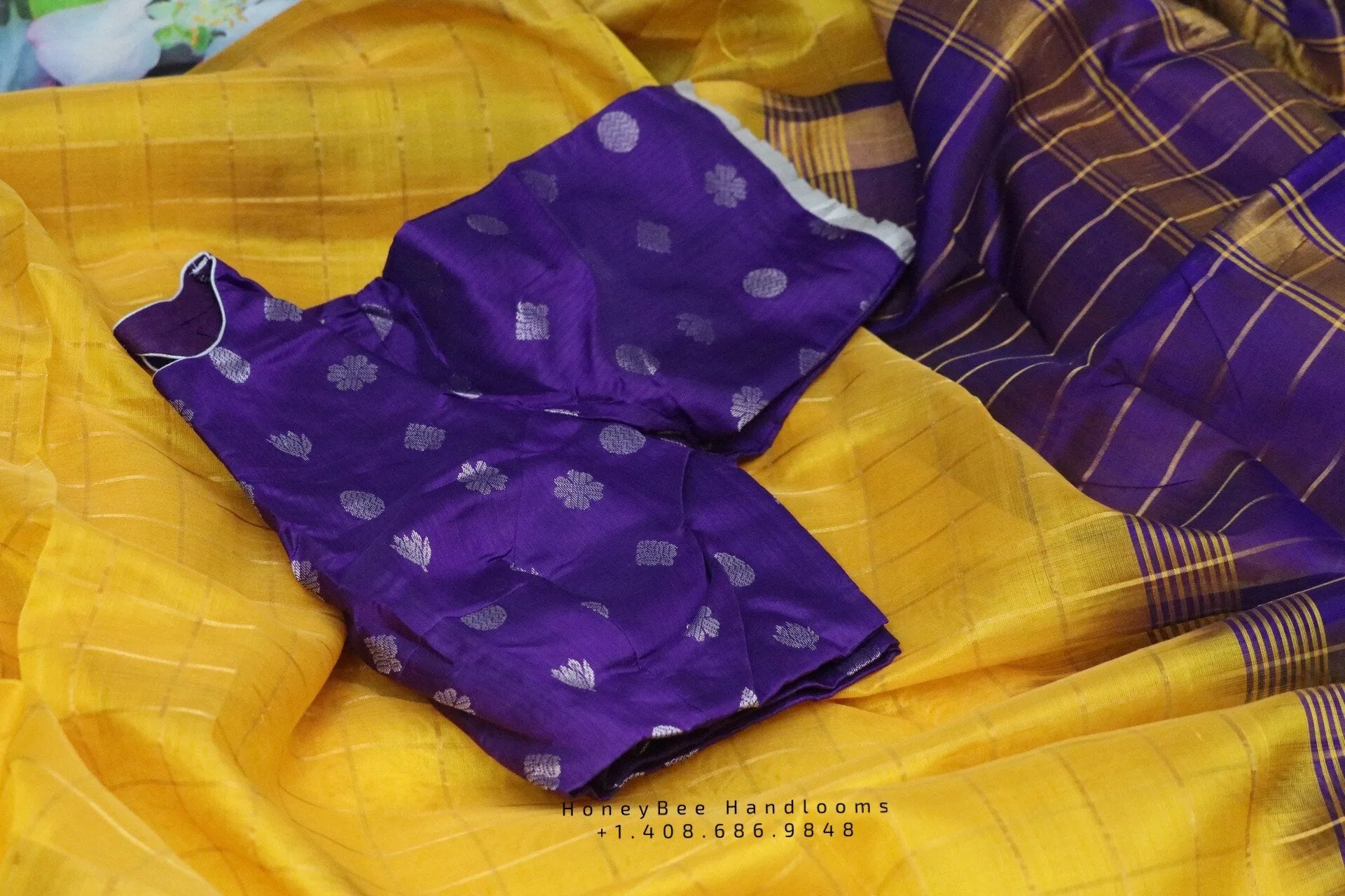 Lyte Weight Pattu Saree blouse -Pattu Blouse -Kuppadam Tissue Saree blouse -Saree Blouse -Yellow Saree Blouse -Purple Blouse-Silk Saree