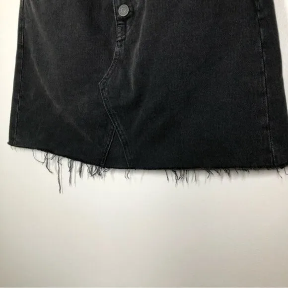 Madewell Rigid  Denim A-Line Mini Skirt Lunar Wash Button-Front Edition Size 25