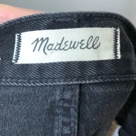 Madewell Rigid  Denim A-Line Mini Skirt Lunar Wash Button-Front Edition Size 25