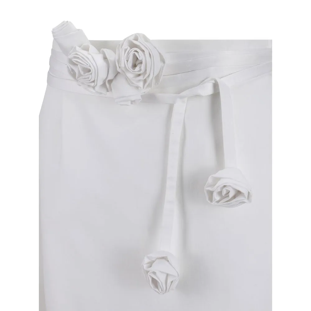 Magda Butrym Women White Pencil Skirt Fabric Solid Midi Bodycon Wrap Sz IT 36 XS