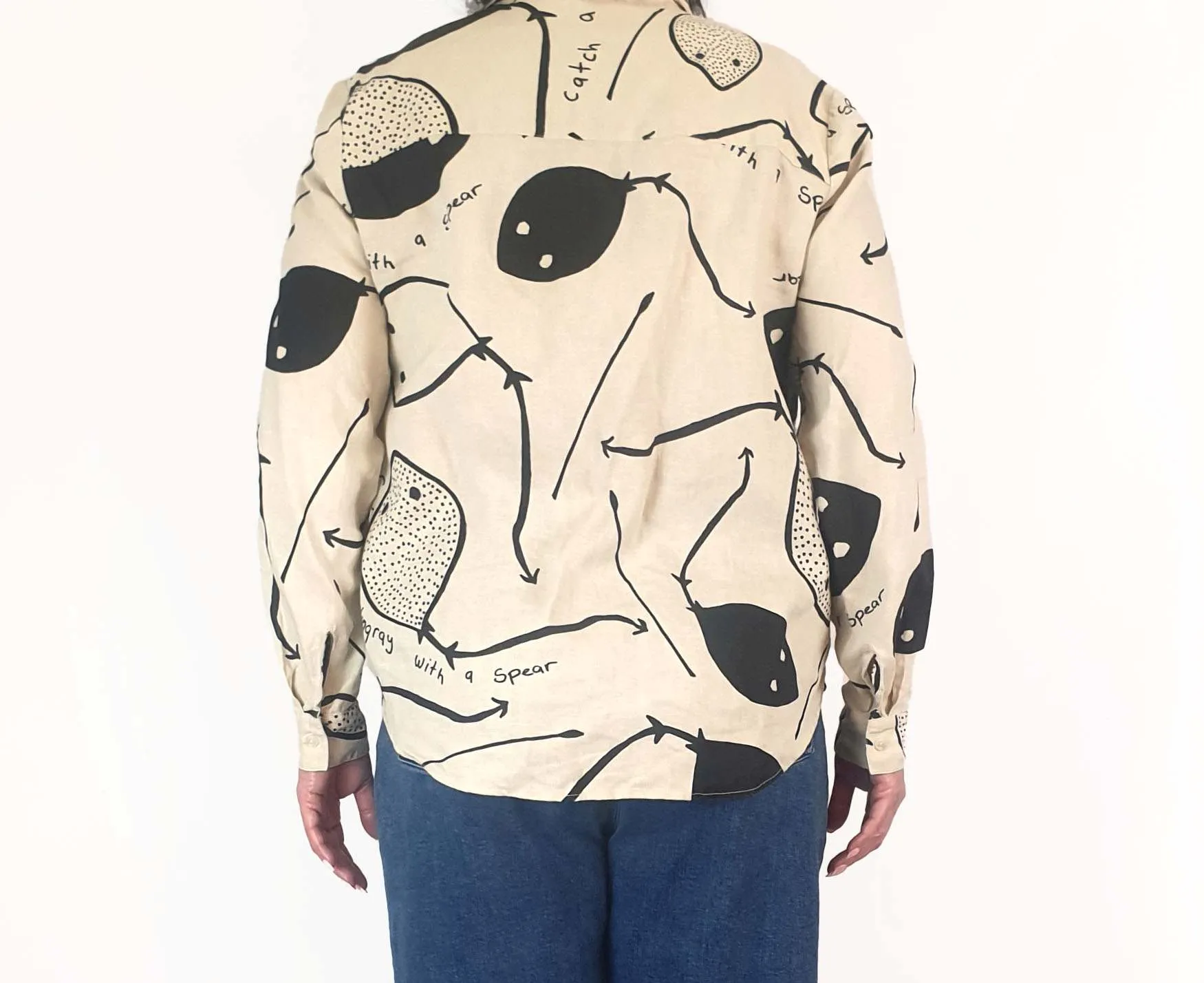Magpie Goose linen stingray shirt size 16