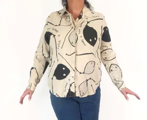 Magpie Goose linen stingray shirt size 16