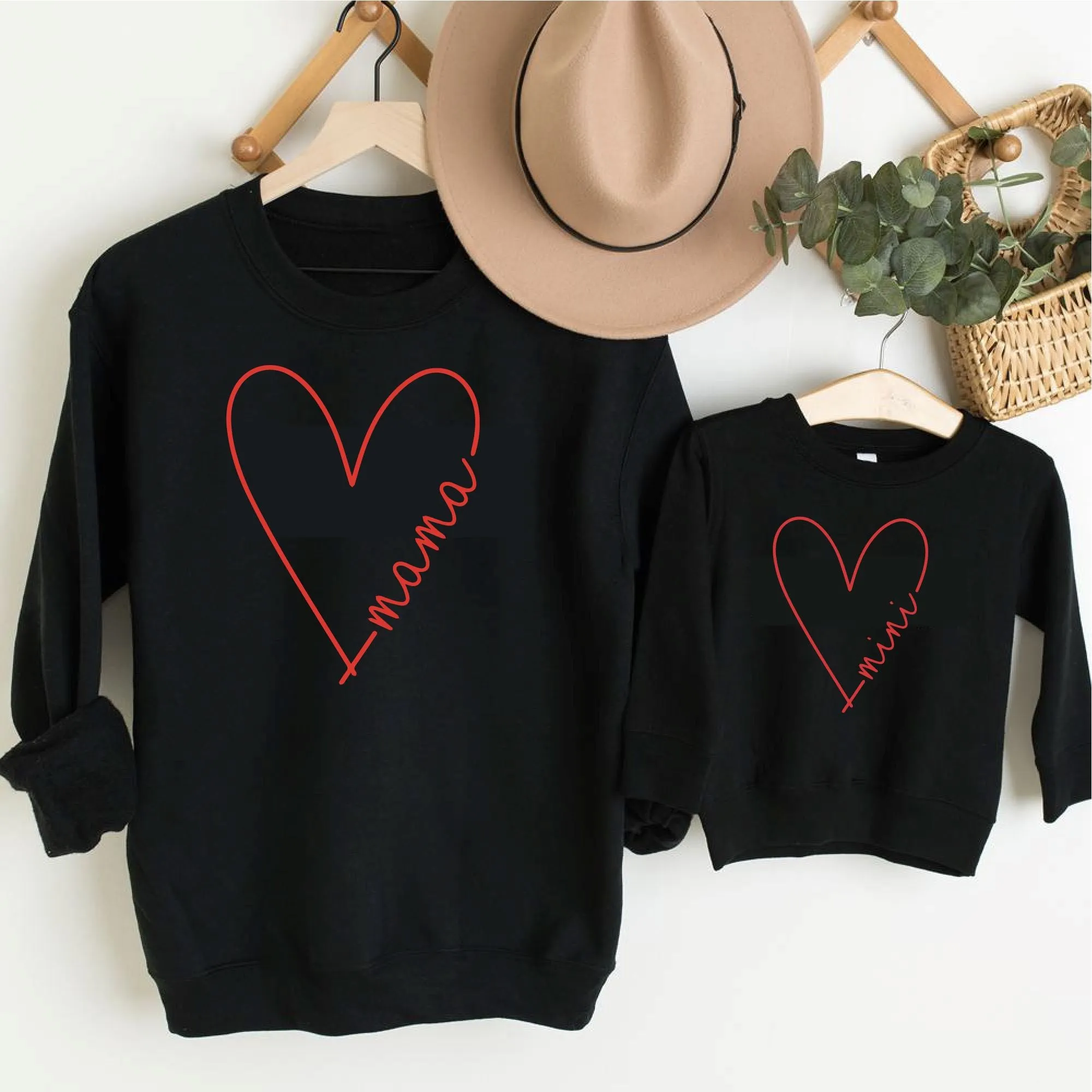 Matching Mama Mini Heart Sweatshirts