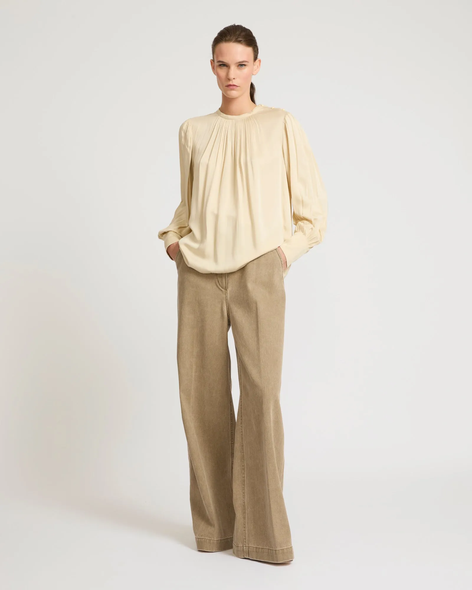 Matte satin fabric top