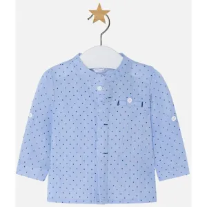Mayoral Linen Mao Shirt Blue LS