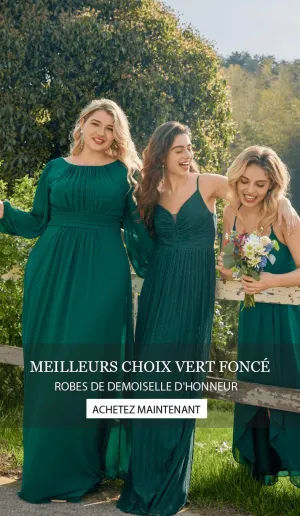 Meilleurs Choix de Robes de Demoiselle d'Honneur Vert Foncé