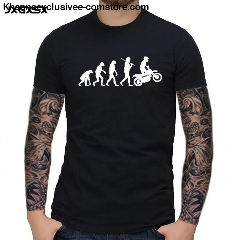 Men's MOTORCYCLE EVOLUTION T Shirt  Summer Short Sleeve O-Neck Cotton Good Quality T-shirt
