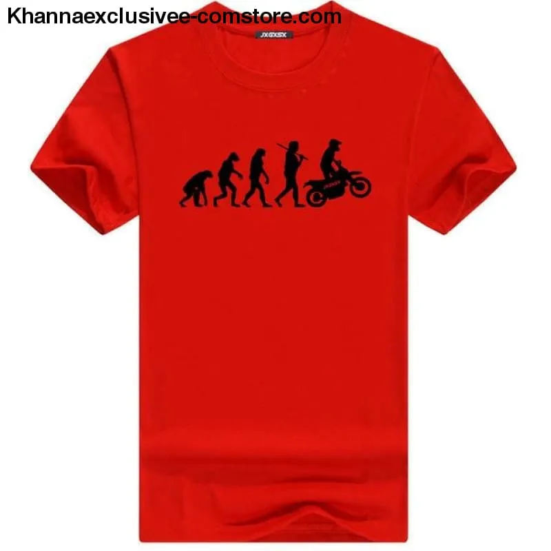 Men's MOTORCYCLE EVOLUTION T Shirt  Summer Short Sleeve O-Neck Cotton Good Quality T-shirt