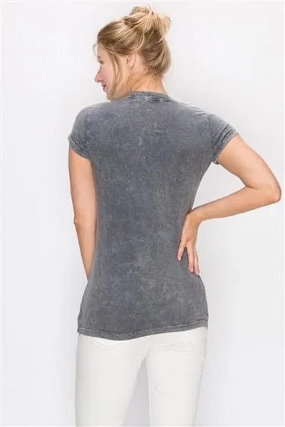 Mineral Washed Tee Charcoal - Pack of 6